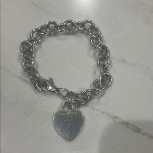Tiffany & Co. Silver Heart Tag Link Bracelet